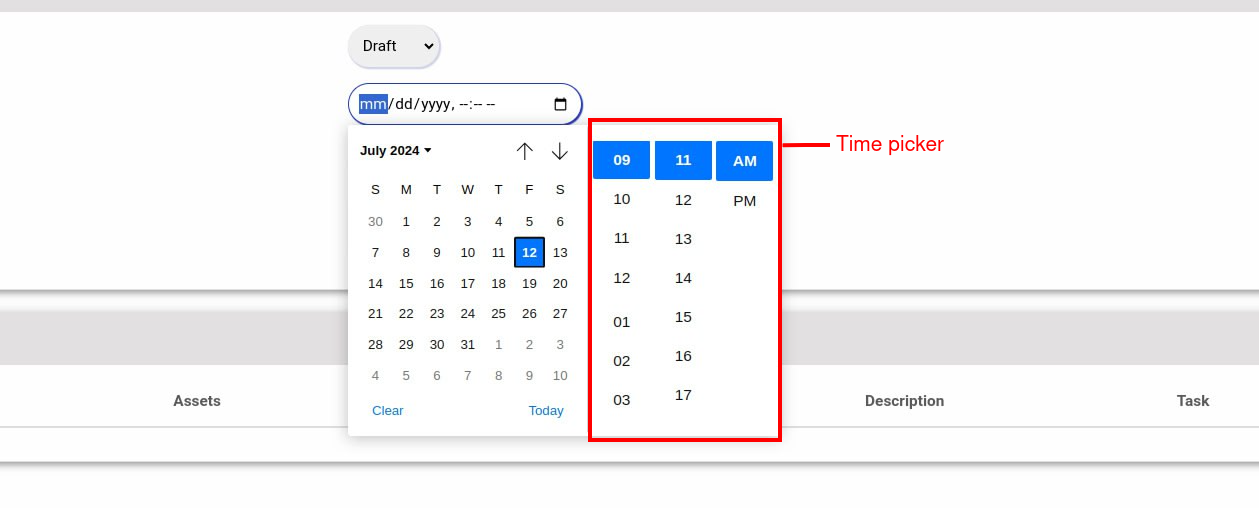 time picker