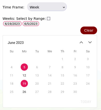 Data Summary Time Frame Week