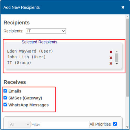 Selected Recipients