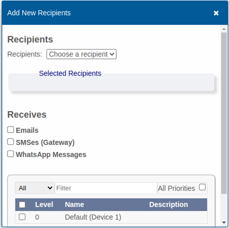 Add New recipients