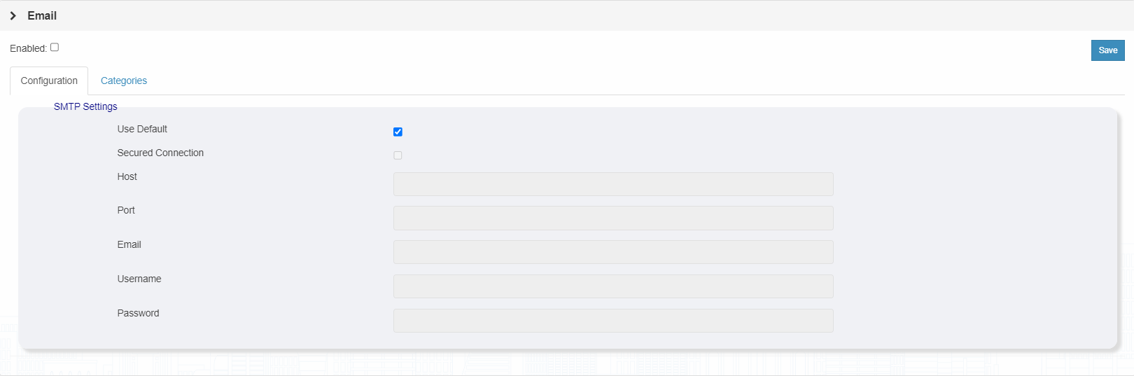 Messaging Email Configuration