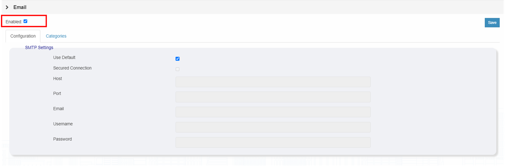 Messaging Email enable