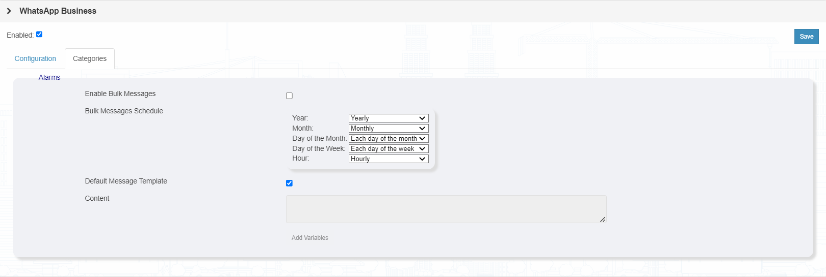 Messaging WhatsApp Categories