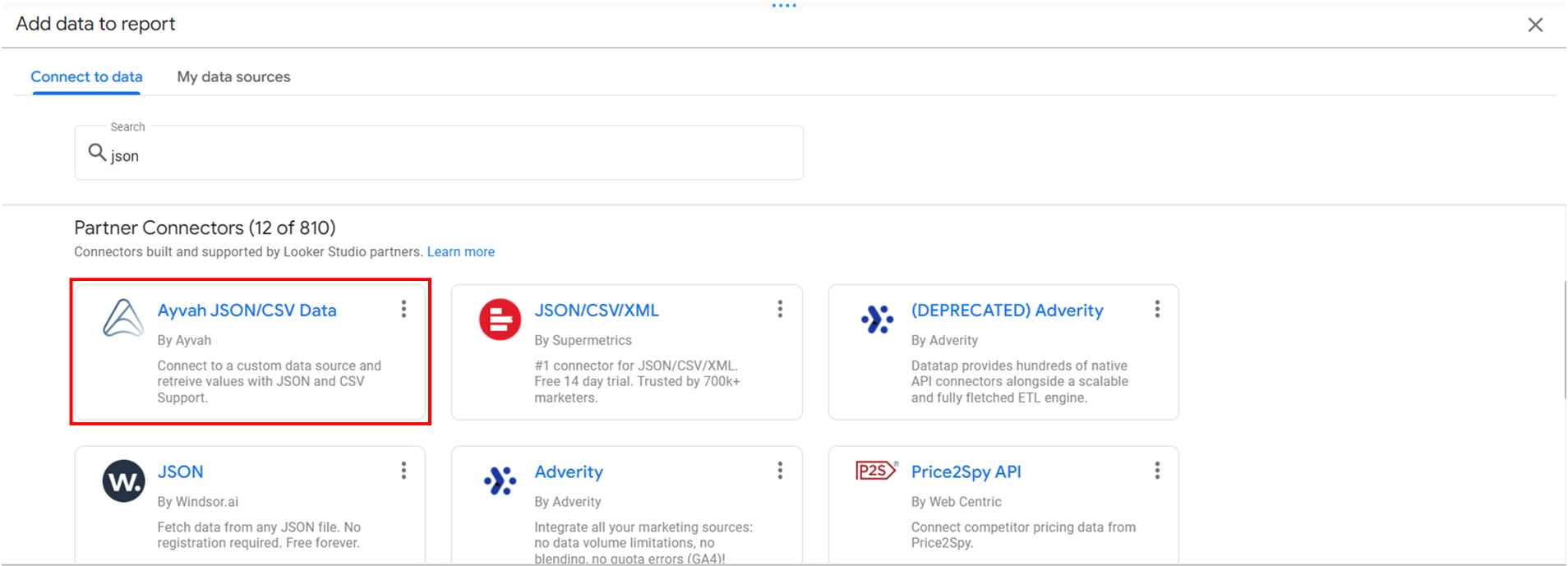 Select Data Type in Looker Studio